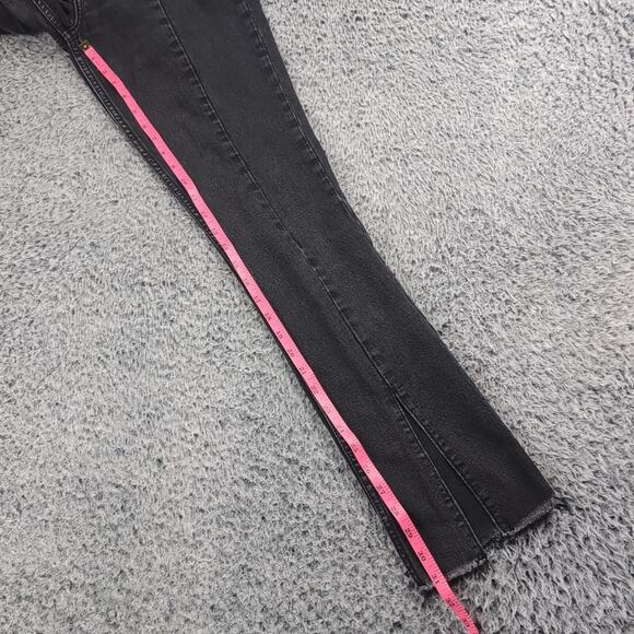 Abercrombie & Fitch Jeans Women 8 Black The Skinny High Rise Chore Distressed - Picture 9 of 11